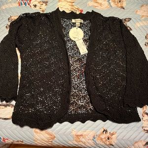 🛍 Dressbarn Black Open Cardigan